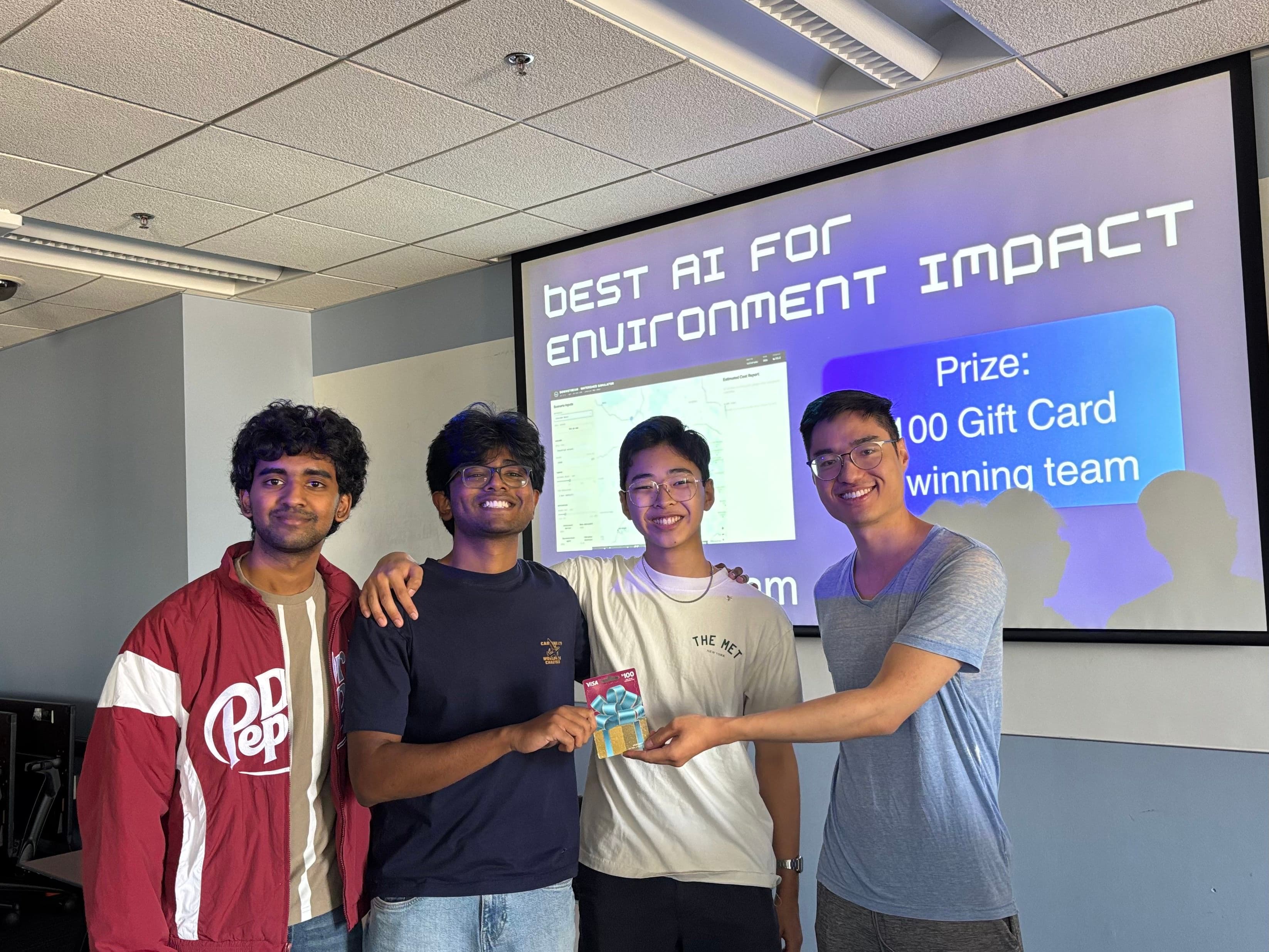 DownStream team: Best AI for Environmental Impact, UCI AWS Cloud Hacks 2026